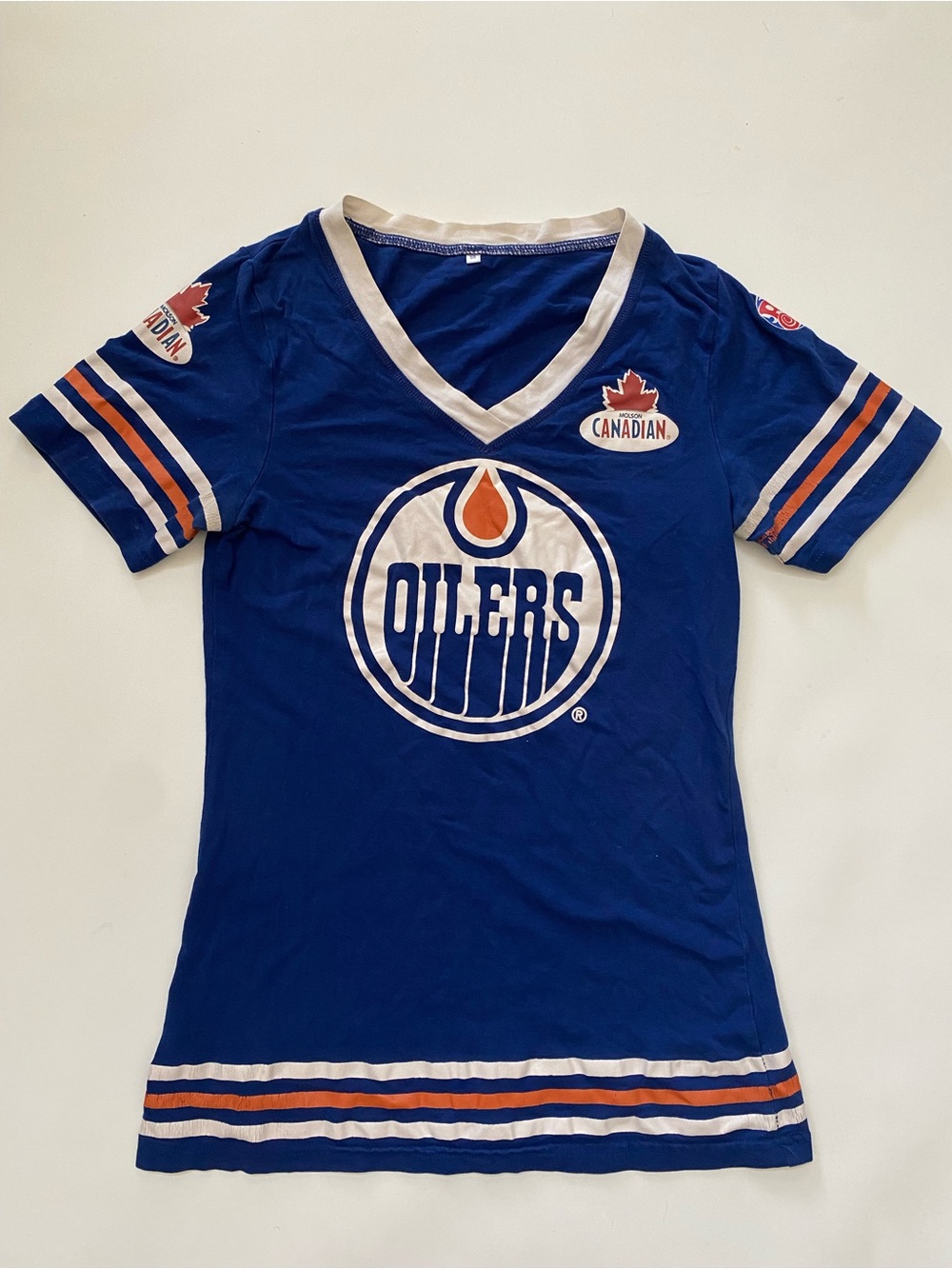 Edmonton Oilers Molson Boston Pizza Tshirt, youth medium